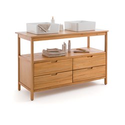 Mueble para lavabo doble de acacia, an. 130cm, Cheira