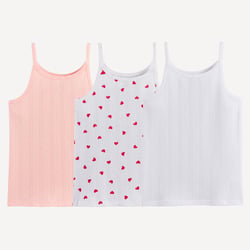 Lote de 3 camisetas tirantes, punto pointelle
