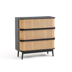 Cómoda de 3 cajones de mimbre Laora