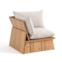 Sillón rinconero de jardín, de acacia, Brut