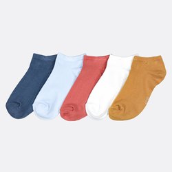 Lote de 5 pares de calcetines bajos lisos