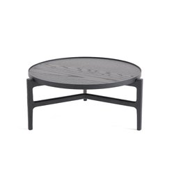 Mesa de centro, diámetro 74 cm, chapa de roble, Aly
