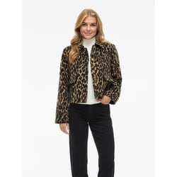 Chaqueta corta con estampado de leopardo