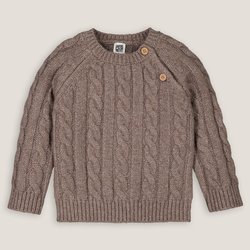Jersey de cuello redondo de punto grueso trenzado