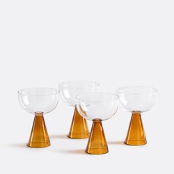 Juego de 4 copas de vidrio borosilicato, Tolla