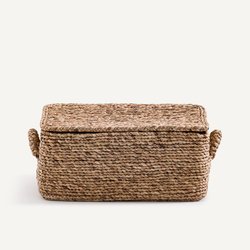 Cesta rectangular tejida en jacinto de agua, LIAN