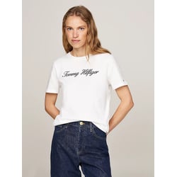 Camiseta con logotipo, cuello redondo, manga corta