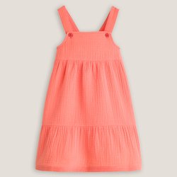 Vestido largo con tirantes de gasa de algodón