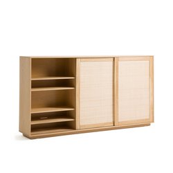 Mueble TV chapado en roble con puertas de caña, Palano