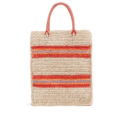 Bolso tipo tote de rayas tricolor