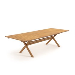Mesa de jardín plegable Réalto, de acacia, con 2 extensiones
