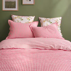 Funda de almohada de algodón seersucker, Cottage framboise