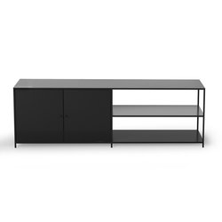 Mueble para Tv de acero, estrecho, 2 puertas, Romy