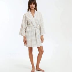 Albornoz kimono, gasa doble de algodón, Signature MARGOT