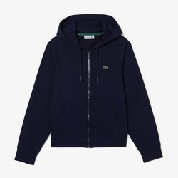 Sudadera con cremallera y capucha, logo bordado