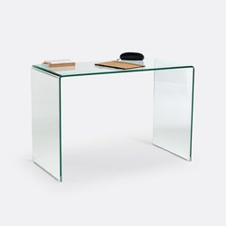 Consola de escritorio de cristal templado, Joan