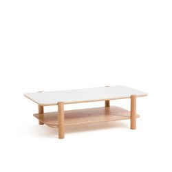Mesa de centro de roble y mármol reconstituido, Ambre