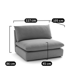 Butaca modulable, terciopelo con textura, Malo