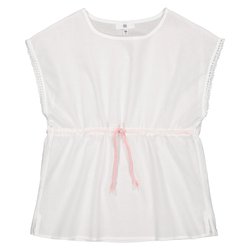 Blusa con cuello redondo y acabado de borlas