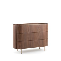 Cómoda de nogal/cuero, Aslen