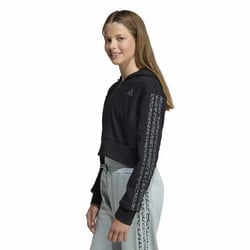 Sudadera de forro polar con capucha, cremallera y estampado de leopardo