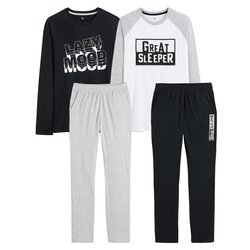 Lote de 2 pijamas de algodón con mensaje estampado