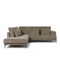 Sofá rinconero cerrado de terciopelo stonewashed, Marsile