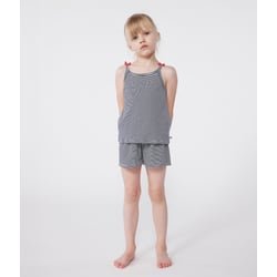 Pijama corto de algodón, con tirantes, a rayas