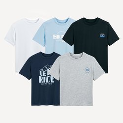 Lote de 5 camisetas con mensaje