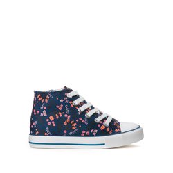 Zapatillas altas de lona con estampado floral y cremallera