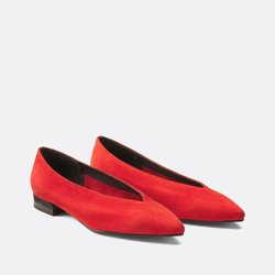 Bailarinas de punta con tacón plano, de piel