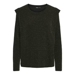 Camiseta de punto brillante, cuello redondo