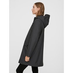 Impermeable semilargo con capucha