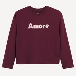 Camiseta de manga larga con estampado Amore