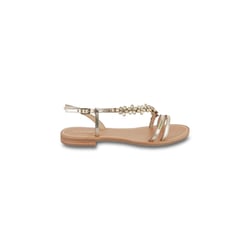 Sandalias planas de piel con joyas nacaradas Hofella