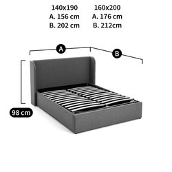 Cama con canapé y somier abatible, Nasik
