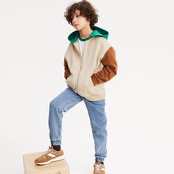 Sudadera con capucha y cremallera, oversize, de felpa