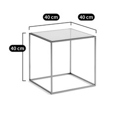 Mesa rinconera sybil, bandeja de cristal transparente