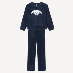 Pijama de forro polar, estampado de conejo