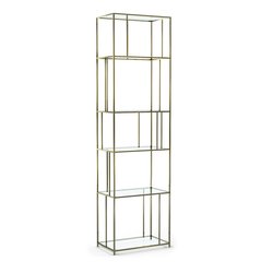 Librería de vidrio y metal con efecto de latón Parallel
