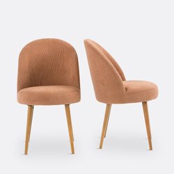 Lote de 2 sillones de mesa de pana, Lenou