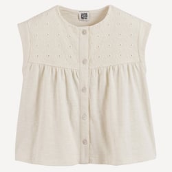 Blusa sin mangas bordada