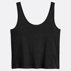 Camiseta de tirantes amplia de lino con cuello redondo