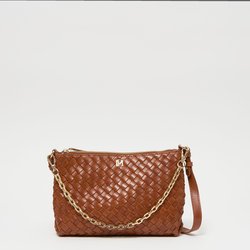 Bolso de mano de piel tejida, SERION