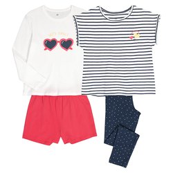 Lote de 2 pijama + pijama con short de algodón estampado