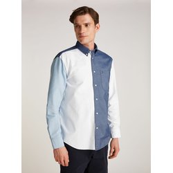 Camisa oxford colourblock de corte amplio