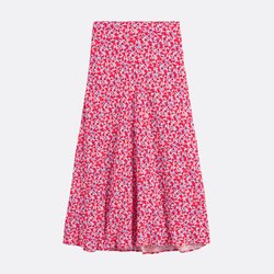 Falda evasé, estampado floral, larga