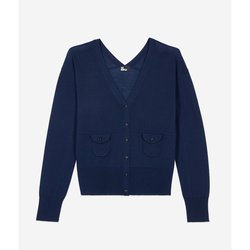 Chaqueta de manga larga abotonada con cuello de pico