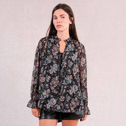 Blusa de gasa estampada