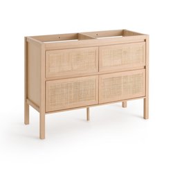 Mueble bajo lavabo con 4 cajones, de ratán, an. 120cm, Lumpa